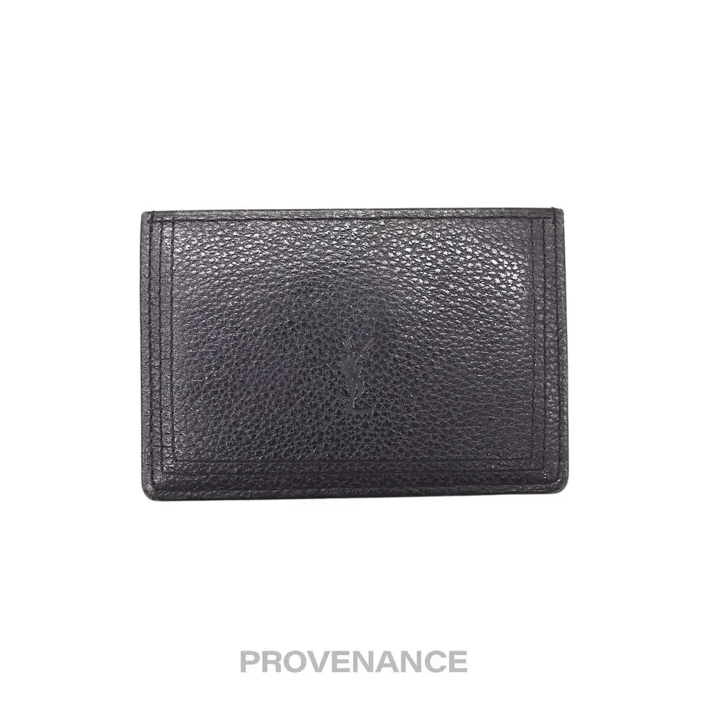 🔴 Saint Laurent Paris YSL Logo Card Holder Wallet - Black